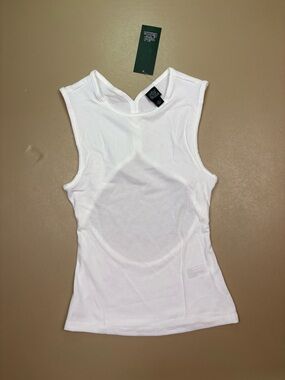 Wild Fable White Ribbed Tank XS Open Back Sleeveless Fitted
